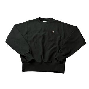 CHAMPION WOMENS BLACK REVERSE WEAVE VINTAGE STYLE HEAVY SWEATSHIRT SIZE SMALL